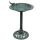 vidaXL Decorative Bird Bath in Weather-Resistant Plastic, Complete with Cup and Column, Suitable for Garden/Patio/Balcony - Green