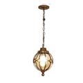 WANGLL External Glass Shade Lamp Pendant IP44 Lamp Outdoor Interior Lighting Bronze Aluminum Lantern Pendant Lamp Adjustable Height Industrial Retro Lamp Sphere Design Ceiling Lamp Made in China