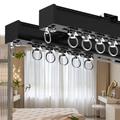 Shower rod Curtain Double Tracks, Aluminium Ceiling Mounted Curtain Tracks System, Wall Mount Curtain Rail Room Divider-Ceiling Curtain Track Rail For Living Room Bedroom Shower Curtain Rod (Color : G