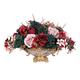 artificial flower gifts Artificial Flowers in Vase - Faux Rose Bouquets with Resin Vase, Flannel Fake Flowers Bonsai Rose Potted for Tabletop Centerpieces/Home/Office/Wedding Party Indoor or outdoo