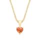 9ct Yellow Gold Orange Sapphire Heart Solitaire Pendant November Birthstone + 18" Chain Necklace