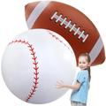 Lewtemi 2 Pcs Giant Inflatable Sports Balls Large Inflatable Beach Ball Inflatable Football Inflatable Baseball for Summer Pool Outdoor Activity Games Sports Themed Birthday Party Favor (27 Inch)