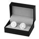 Silver Mens Cufflinks White Shell Cufflinks Round Formal Business Wedding Shirt Jewelry (Cufflinks With Box A)