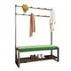 Coat Rack Entry Hall Tree With Shoe Bench Storage Shelf Entryway Organizer Heavy Duty MDF Coat Stand With Hooks Hallway Bedroom Dorm Industrial (Color : Black green, Size : 80x47x170cm)