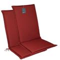 LILENO HOME Garden Chair Cushions [Set of 2 - High-Back] in Red - Comfortable Loungers as Seat Cushions for Garden Furniture - Chair Cushion for Garden Chairs and Folding Chairs MIA