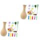 BESTonZON 4 Sets DIY Vase Button Artificial Flowers Kid Toys Gift Toys for DIY Flower Holder Art Supplies Kit Educational Toys Felt Kit Alloy Child Crafts The Flowers