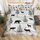 QBIDCSX Bedding Double Bed Set Wolf Bear Bedding Double Bed Set - Microfibre Quilt Cover 230x220 cm - Comforter Cover with 2 Pillowcases(Double)