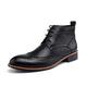 AQQWWER Mens Dress Shoes Men's Leather Boots British Style Men Boot Shoes Men's Casual Boots Brogue Design Ankle Boots for Men (Color : Schwarz, Size : 6)