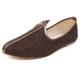 Mens Gents Groom Shimmery Traditional Ethnic Wedding Indian Pumps Khussa Jutti Slip On Flat Brown Shoes Size 9 UK 43 EU