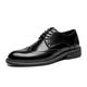 AQQWWER Mens Dress Shoes Style Men Casual Shoes Real Cow Leather Brown Black Lace Up Brogues Wedding Shoes for Male Breathable Mens Footwear (Color : Schwarz, Size : 5.5 UK)
