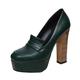 AQQWWER Heels Autumn Spring Vintage high-Heeled Shoes Women's Sexy Platform Dress high-Heeled Shoes Black Green high-Heeled Party Office Shoes Women's (Color : Schwarz, Size : 5.5)