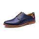 AQQWWER Mens Dress Shoes Men Leather Shoes Plus Size Dress Shoes Business Black Flats Oxfords Comfortable Footwear Sapato Social Masculino (Color : Blue, Size : 8)