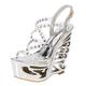 LOSVIP Fashion Sexy Summer High Heels Women Shoes High Heel Rhinestone Transparent Sandals Block Heel Womens Dress Sandals Size 6 1/2 (Silver, 6)