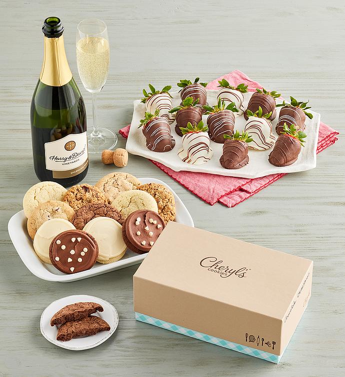 Cheryl's® Cookies, Gourmet Drizzled Strawberries™, And Sparkling White Wine, Gourmet Assorted Foods, Bakery by Harry & David