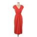 J.Crew Casual Dress - Midi: Red Polka Dots Dresses - Women's Size 0