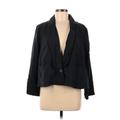 Free People Blazer Jacket: Below Hip Black Print Jackets & Outerwear - Women's Size Medium