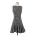 Aqua Casual Dress - Mini Crew Neck Sleeveless: Gray Marled Dresses - Women's Size Small