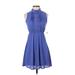 Maison Jules Casual Dress High Neck Sleeveless: Blue Dresses - Women's Size X-Small