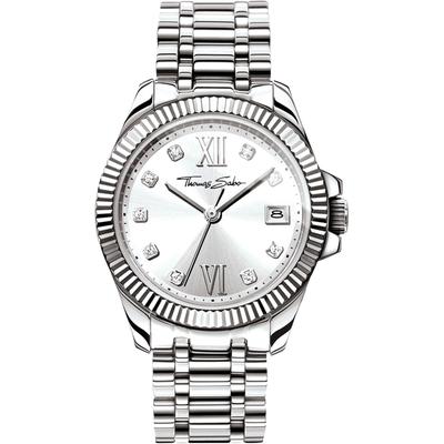 Quarzuhr THOMAS SABO "DIVINE", silber (silberfarben), Armbanduhren, Damen, Armbanduhr,Damenuhr,Mineralglas m. Saphirbeschichtung,Edelstahlarmband Image