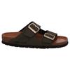 Pantolette ROHDE "Alba", Damen, Gr. 42, grün (dunkeloliv), Leder, klassisch, Schuhe, Keilabsatz, Sommerschuh, Hausschuh mit zwei Schnallenverschlüsse