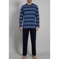 Schlafanzug GÖTZBURG Gr. 56, blau (blau, mittel, ringel) Herren Homewear-Sets Pyjamas