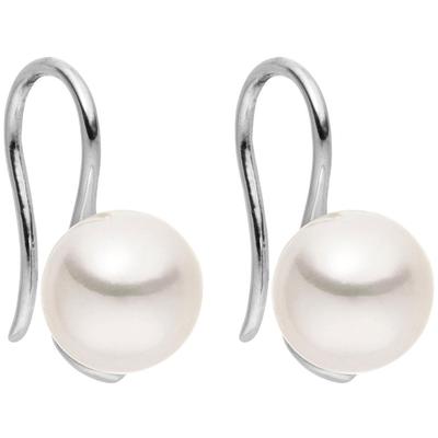 Paar Ohrhaken PURELEI "Schmuck Geschenk Pure Pearl Ohrringe, 23171", silber (edelstahlfarben, weiß), Ohrringe, Damen, Edelstahl-Perlen, Edelstahl, Perlen, mit Muschelperle Image