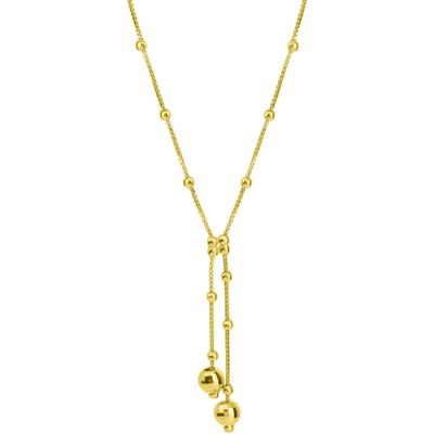 Kette mit Anhänger FIRETTI "Schmuck Geschenk Silber 925 Halsschmuck Halskette Y-Kette mit Kugeln", gold (gelbgoldfarben), Halsketten, Damen, Silber 925 (Sterlingsilber), L: 41cm B: 0,9mm, B:0,9mm Image