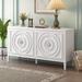 Retro Sideboard Door With Circular Groove Design Round Metal Door Handle,Versatile Use