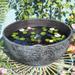 Large Garden Bowl Planter Water Plant Pot, Miniature Landscaping Succulent Planter, 15.6 Inch Marble Texture Water Lily Pots