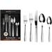 J&V TEXTILES 40-Piece Silverware Set with Steak Knives for 8, Stainless Steel Flatware Cutlery Set For Home Kitchen...