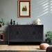 Wooden Twill Storage Cabinet Sideboard With 4 Door Multiple Compartments Adjustable Shelf Sideboard Cabinet