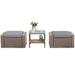 Garden Outdoor Grey Ottoman Patio Ottomans And Footstools Furniture Set With Coffee Table Rattan Wicker
