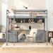 Multifunctional Full Size Loft Bed with Desk and Charging Station(Grey)