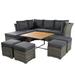 Patio Grey Luxurious 9-Piece Modular Sectional Sofa with Coffee Table