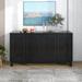 Sideboard With 4 Door Buffet Cabinet And Pull Ring Handles