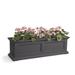 Fairfield 3ft Window Box - Graphite Grey - Durable Self Watering Resin Planter with Wall Mount Brackets (5822-GRG)