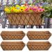 4 Pack Window Planter Box with Coco Liner, 24 Inch Metal Deck Railing Planter Horse Troughs Fence