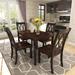 5-Piece Farmhouse Solid Wood Dining Set, Rectangular Dining Table, 4 Chairs with Anti-Slipping Protectors