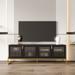 Black 70.87" TV STAND.Entertainment Center with Shelf,Wood TV Media Console with Sturdy Metal Legs for Living Room