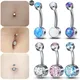 1pc Titan 14g Opal Edelstein Bauchnabel Piercings 14g cz Lünette Nabel Stud Piercing Innengewinde