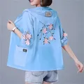 Women's Thin Shirt Short Jacket Coat 2023 New Summer Coat Mom's Clothes Sunscreen Clothing Female