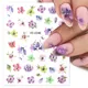 1 blatt 3D Nagel Aufkleber Glänzende Glitter Aquarell Blume Splash Dot Linie Decals Blumen Blatt