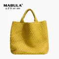 MABULA borsa Shopper Tote intrecciata in pelle grande Set borsa a mano con manico superiore a