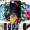 Per iPhone SE 2020 2016 custodia nera TPU Wolf Cats simpatica Cover in Silicone per iPhone 7 8 Plus