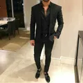 Abiti da uomo neri da uomo abiti da uomo Groomsmen Wear 2 pezzi smoking da sposo personalizzati