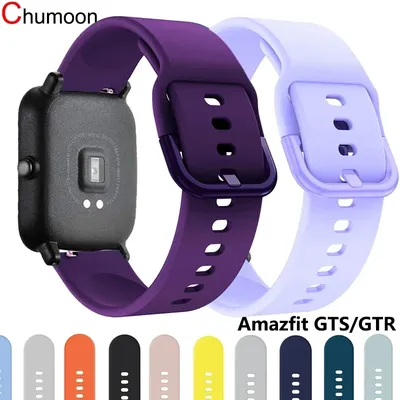 20 mm 22 mm Uhrenarmband für Amazfit Bip GTS 2 3 4 GTS2mini Gtr 2 4 42 mm Silikonarmband Samsung Image
