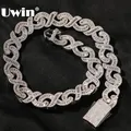 UWIN 15 MM Iced Out Infinity Necklaces for Men AAA CZ Baguettecz Prong Setting Cuban Link Chain