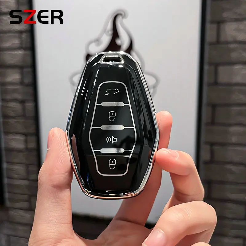 Weiche TPU Auto Schlüssel Fall Abdeckung Shell Fob Für Chery Jetour X70 X90 X95 Plus 2020 2021 2022 Fernbedienung Halter schlüsselbund Zubehör Image