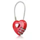 3Digits Password Padlocks Cute Heart Shaped TSA Wire Rope Chain Locks For Travel Customs Clearance