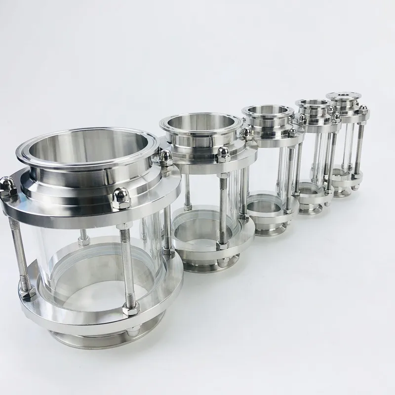 3 "(76mm)OD91 Hohe Qualität Flow Anblick Glas Dioptrien, Höhe 165mm, anblick Turm Anblick Glas Edelstahl Steel304 Sanitär Fitting